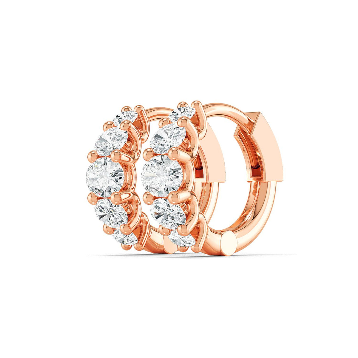 Rose Gold / 1.31ct Lab Grown Diamond Hoop Earrings