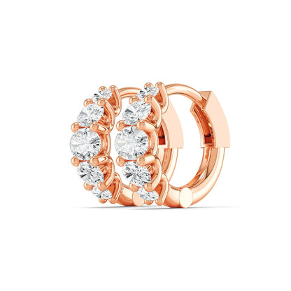 Rose Gold / 1.31ct Lab Grown Diamond Hoop Earrings