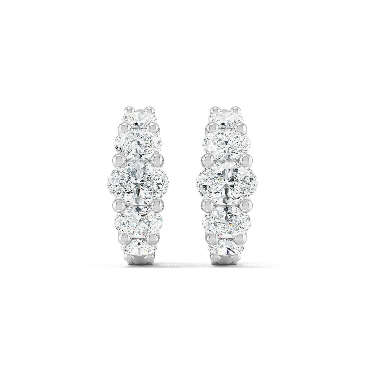 White Gold / 1.31ct Lab Grown Diamond Hoop Earrings
