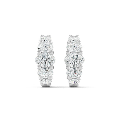 White Gold / 1.31ct Lab Grown Diamond Hoop Earrings