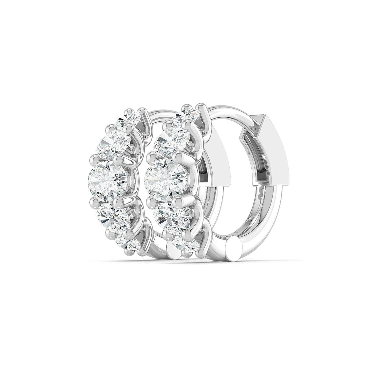 White Gold / 1.31ct Lab Grown Diamond Hoop Earrings