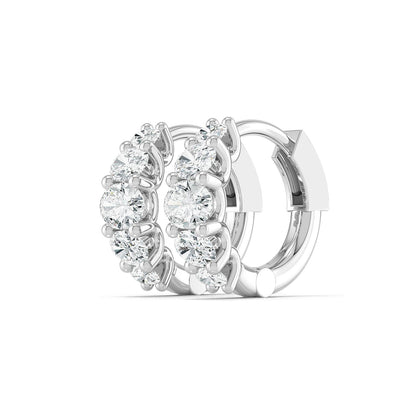 White Gold / 1.31ct Lab Grown Diamond Hoop Earrings