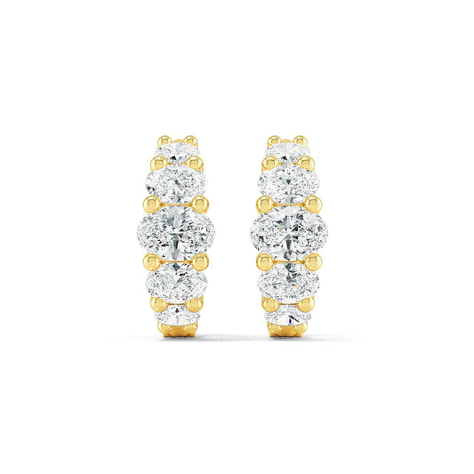 Yellow Gold / 1.31ct Lab Grown Diamond Hoop Earrings