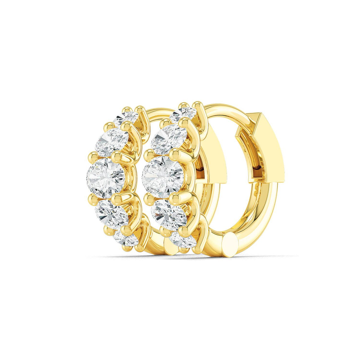 Yellow Gold / 1.31ct Lab Grown Diamond Hoop Earrings