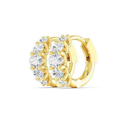 Yellow Gold / 1.31ct Lab Grown Diamond Hoop Earrings
