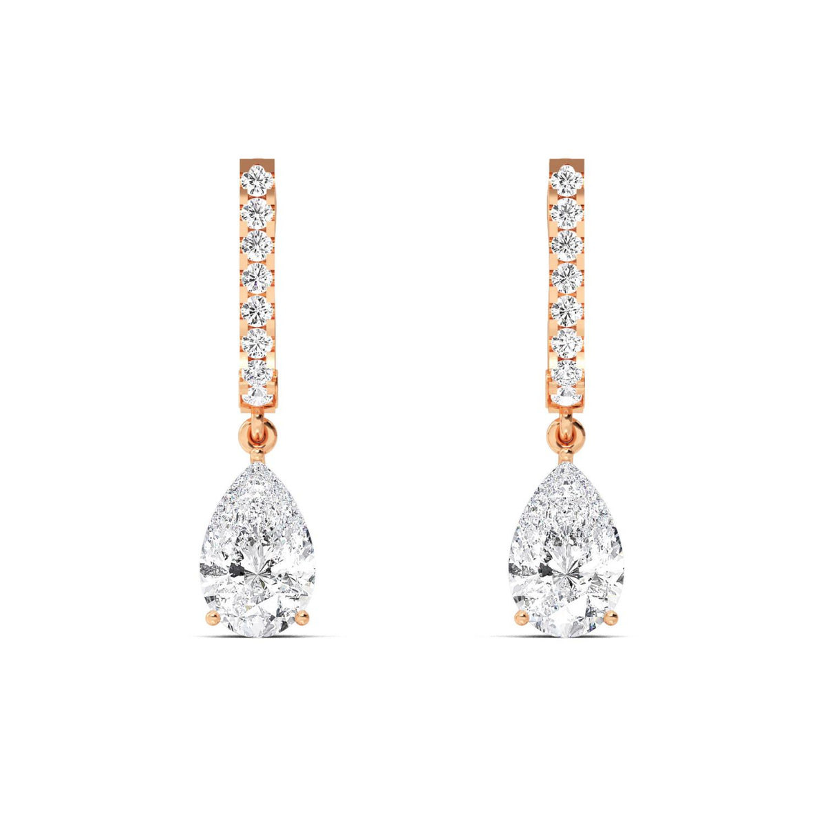 Rose Gold / 4.44ct Lab Grown Diamond Drop Earrings