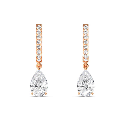 Rose Gold / 4.44ct Lab Grown Diamond Drop Earrings