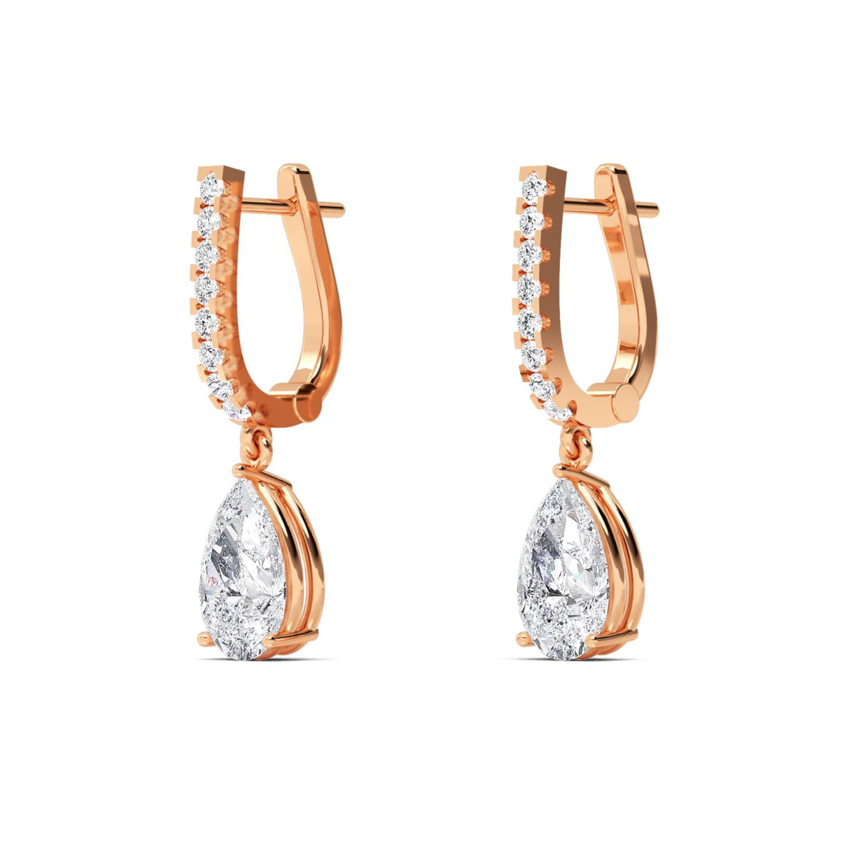 Rose Gold / 4.44ct Lab Grown Diamond Drop Earrings