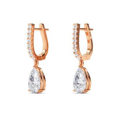 Rose Gold / 4.44ct Lab Grown Diamond Drop Earrings