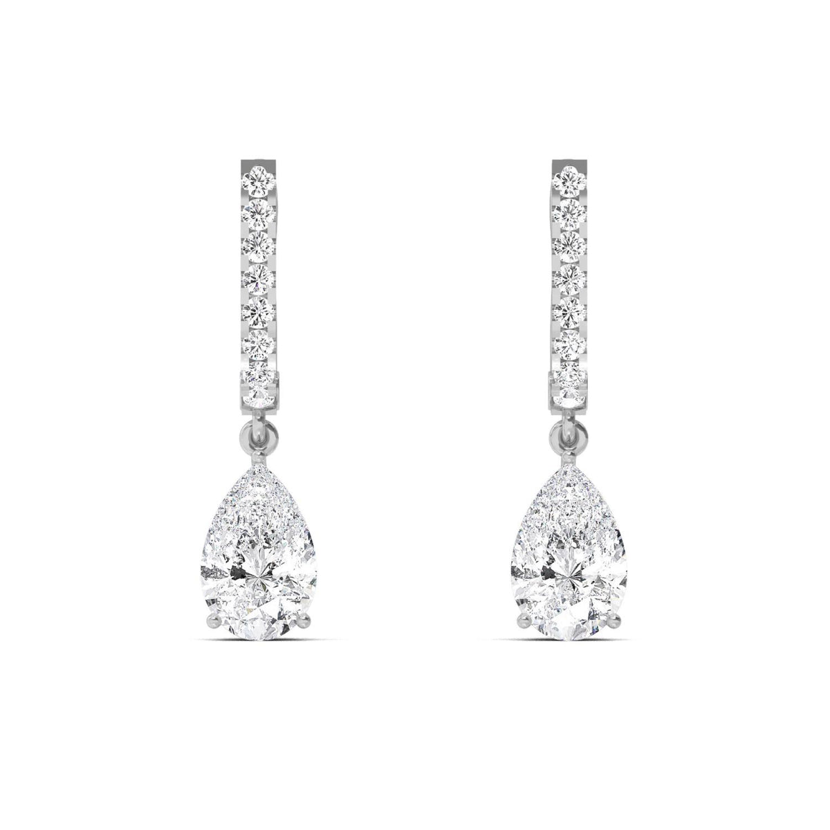 White Gold / 4.44ct Lab Grown Diamond Drop Earrings