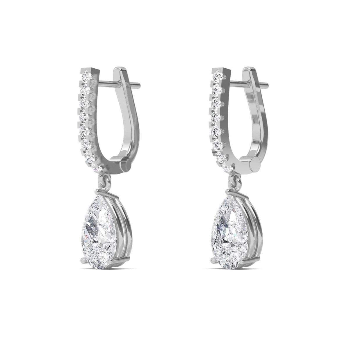 White Gold / 4.44ct Lab Grown Diamond Drop Earrings