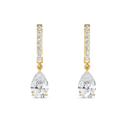 Yellow Gold / 4.44ct Lab Grown Diamond Drop Earrings