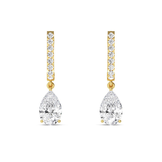 Yellow Gold / 4.44ct Lab Grown Diamond Drop Earrings