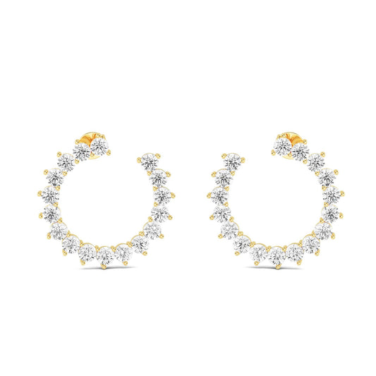 Yellow Gold / 7.55ct Lab Grown Diamond Earrings