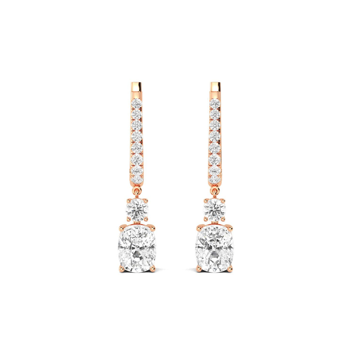 Rose Gold / 5.09ct Lab Grown Diamond Drop Earrings