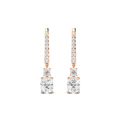 Rose Gold / 5.09ct Lab Grown Diamond Drop Earrings