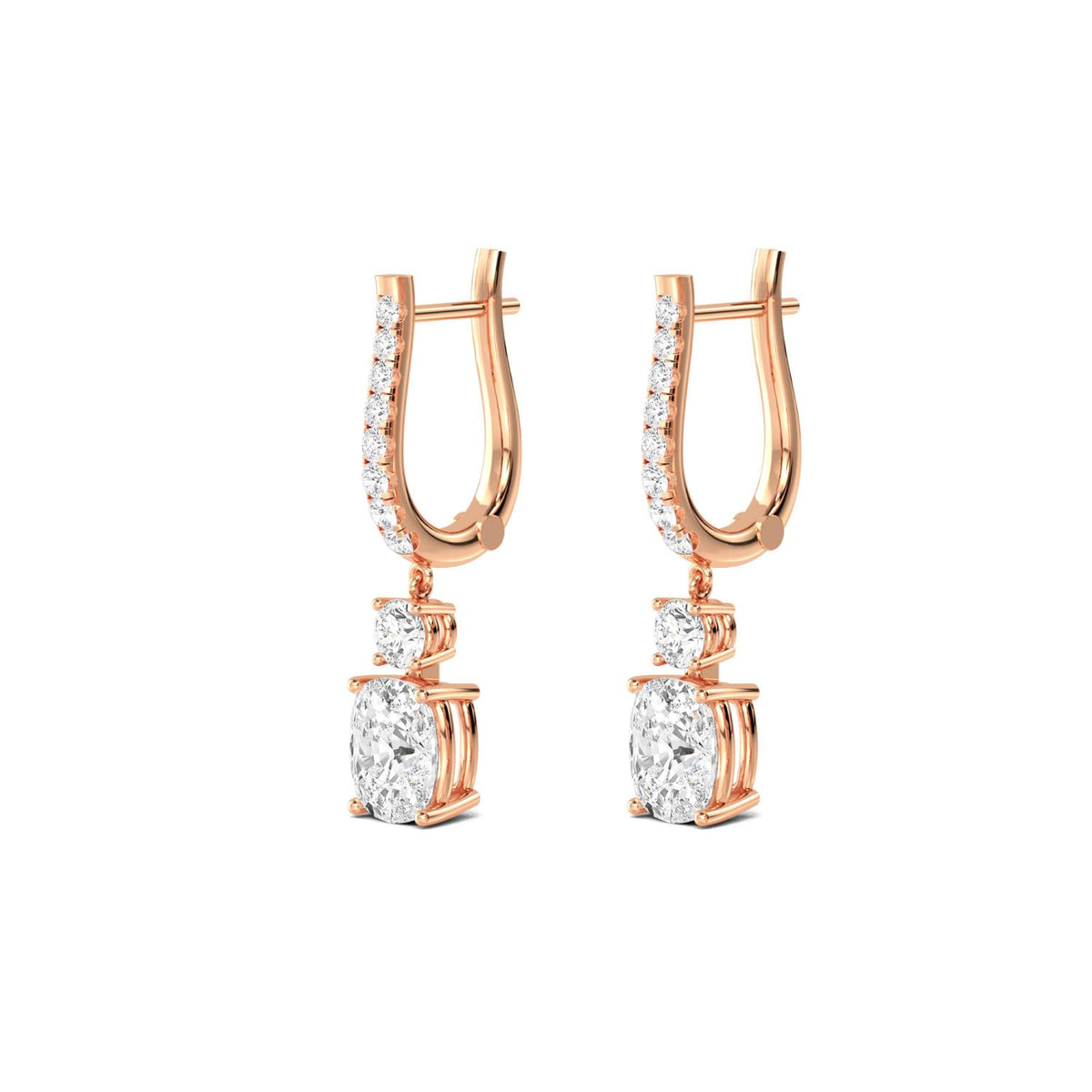 Rose Gold / 5.09ct Lab Grown Diamond Drop Earrings