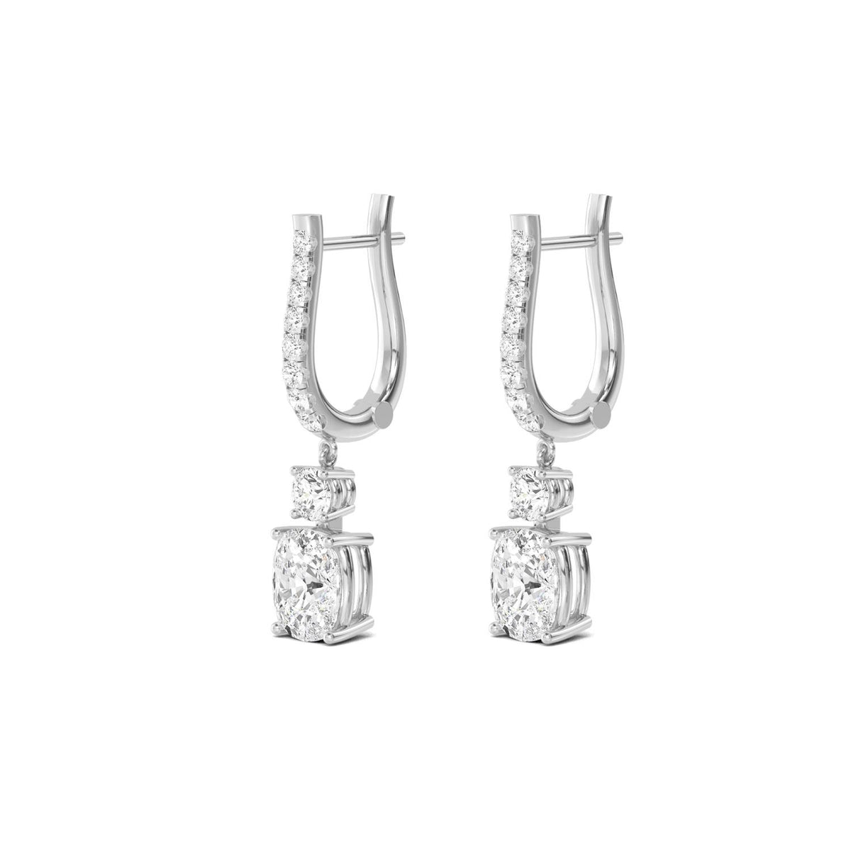 White Gold / 5.09ct Lab Grown Diamond Drop Earrings