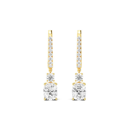 Yellow Gold / 5.09ct Lab Grown Diamond Drop Earrings