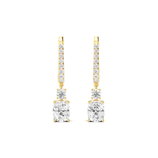Yellow Gold / 5.09ct Lab Grown Diamond Drop Earrings