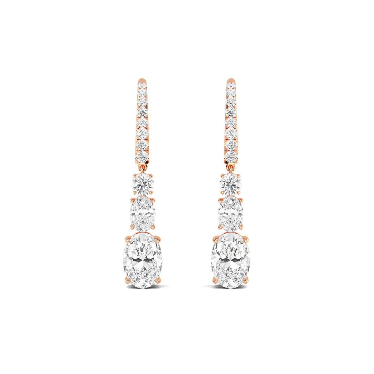 Rose Gold / 6.03ct Lab Grown Diamond Drop Earrings