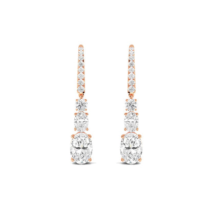 Rose Gold / 6.03ct Lab Grown Diamond Drop Earrings
