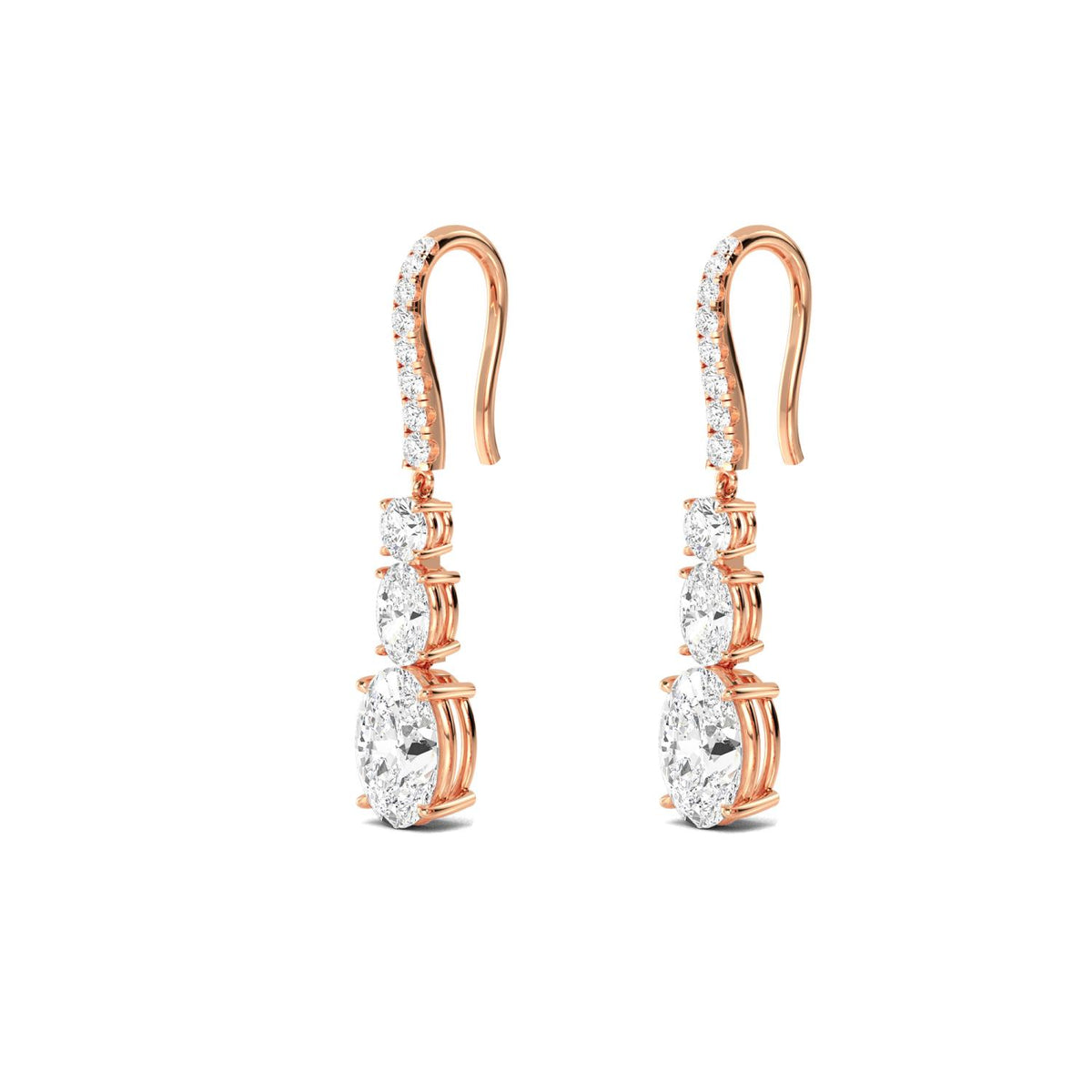 Rose Gold / 6.03ct Lab Grown Diamond Drop Earrings