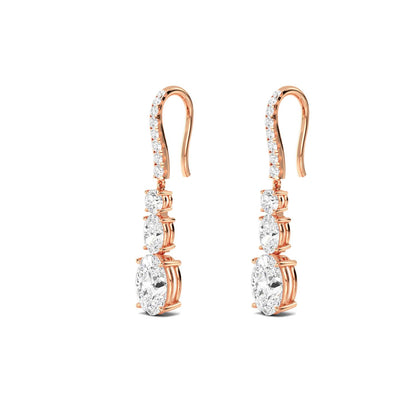 Rose Gold / 6.03ct Lab Grown Diamond Drop Earrings