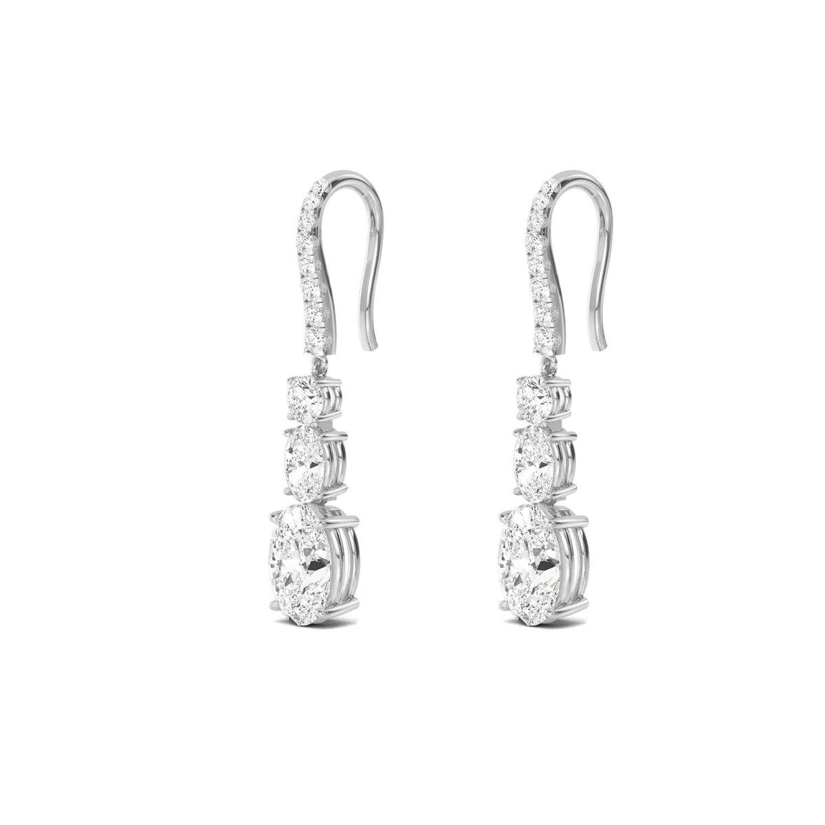 White Gold / 6.03ct Lab Grown Diamond Drop Earrings