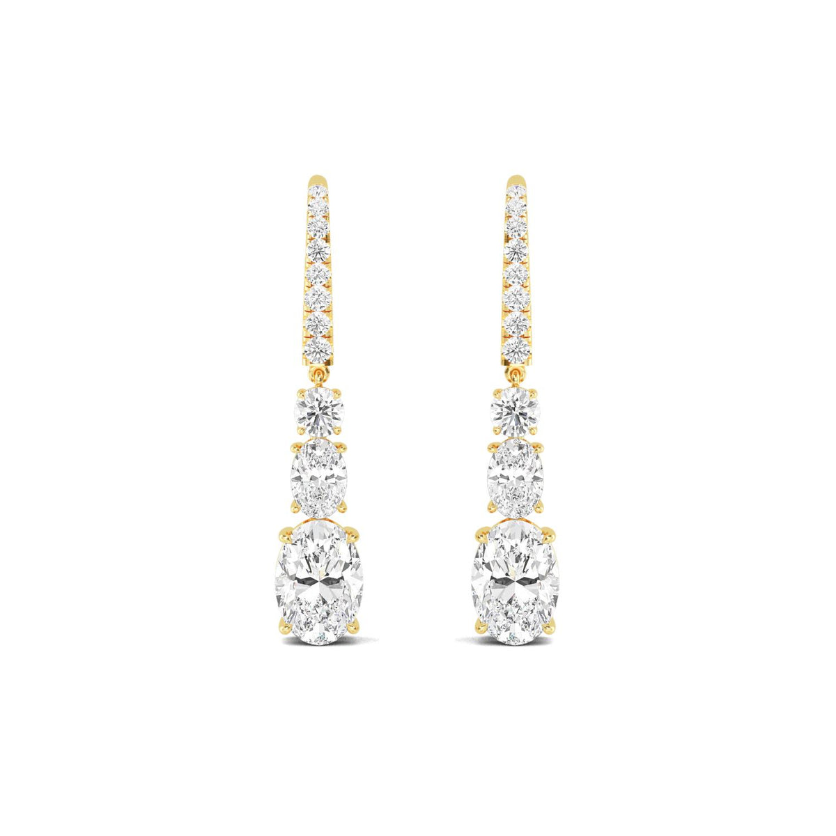Yellow Gold / 6.03ct Lab Grown Diamond Drop Earrings