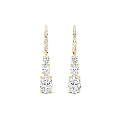 Yellow Gold / 6.03ct Lab Grown Diamond Drop Earrings