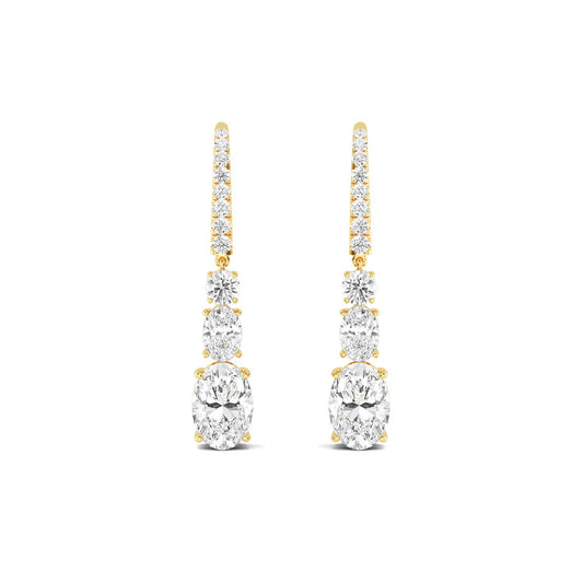 Yellow Gold / 6.03ct Lab Grown Diamond Drop Earrings