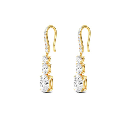 Yellow Gold / 6.03ct Lab Grown Diamond Drop Earrings