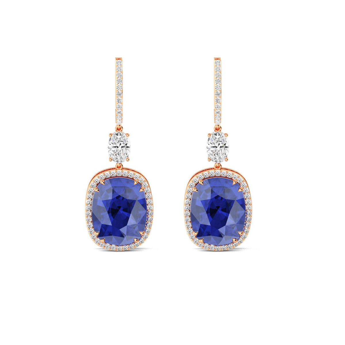 Rose Gold / 28.07ct Lab Grown Diamond Drop Earrings