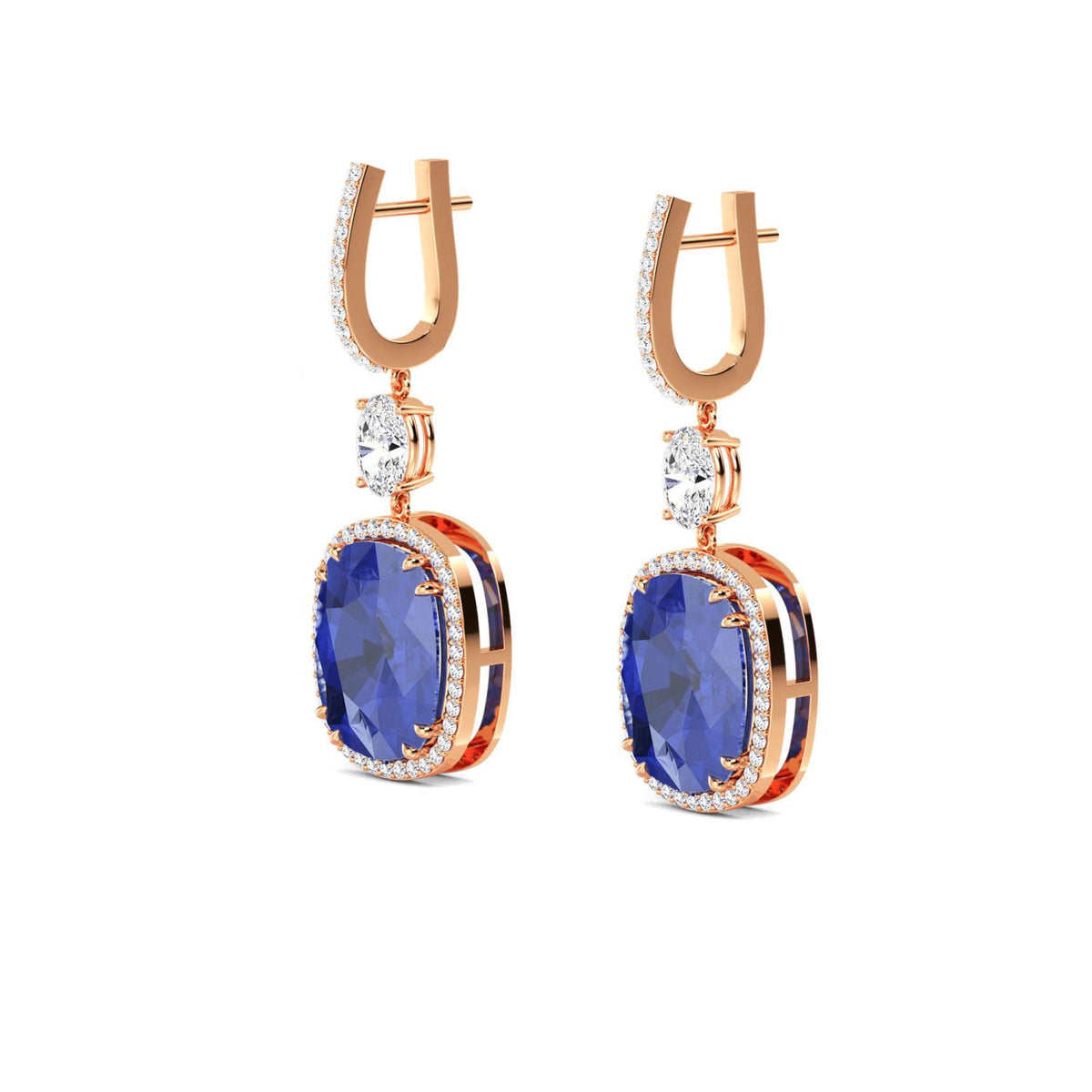 Rose Gold / 28.07ct Lab Grown Diamond Drop Earrings