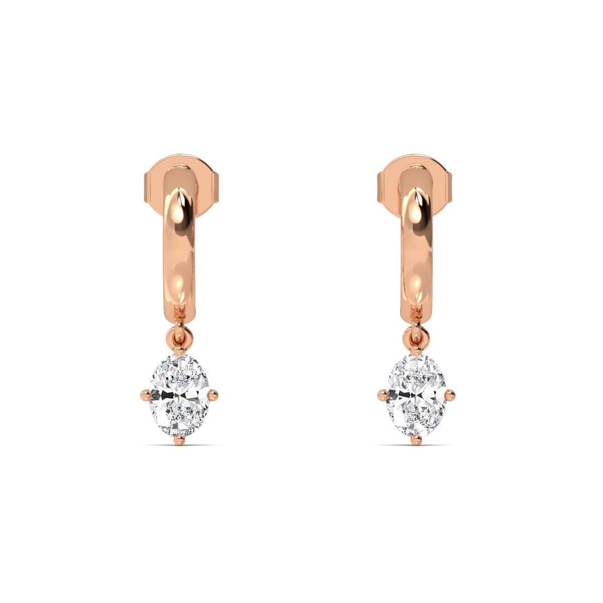 Rose Gold / 1.40ct Lab Grown Diamond Drop Earrings