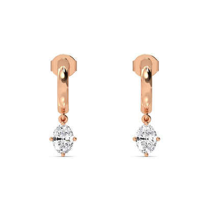 Rose Gold / 1.40ct Lab Grown Diamond Drop Earrings