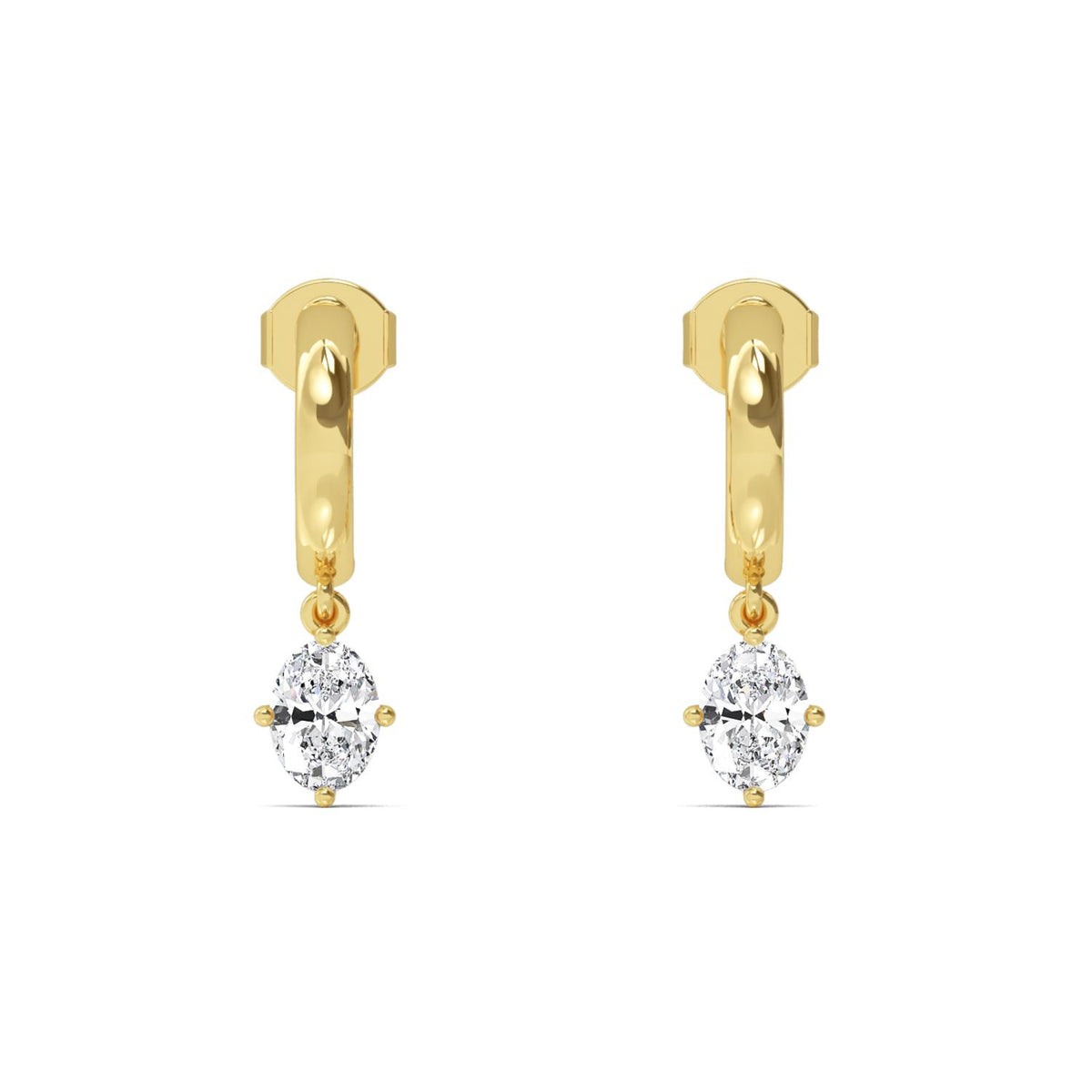 Yellow Gold / 1.40ct Lab Grown Diamond Drop Earrings