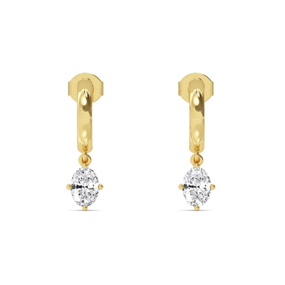 Yellow Gold / 1.40ct Lab Grown Diamond Drop Earrings