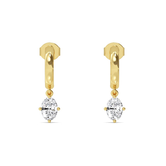 Yellow Gold / 1.40ct Lab Grown Diamond Drop Earrings