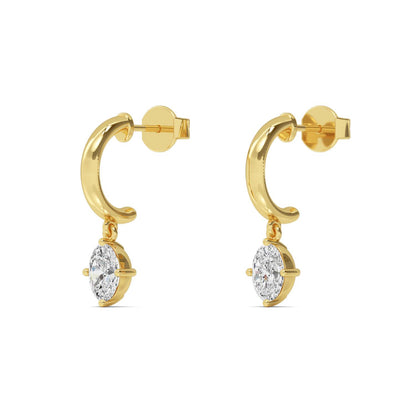 Yellow Gold / 1.40ct Lab Grown Diamond Drop Earrings