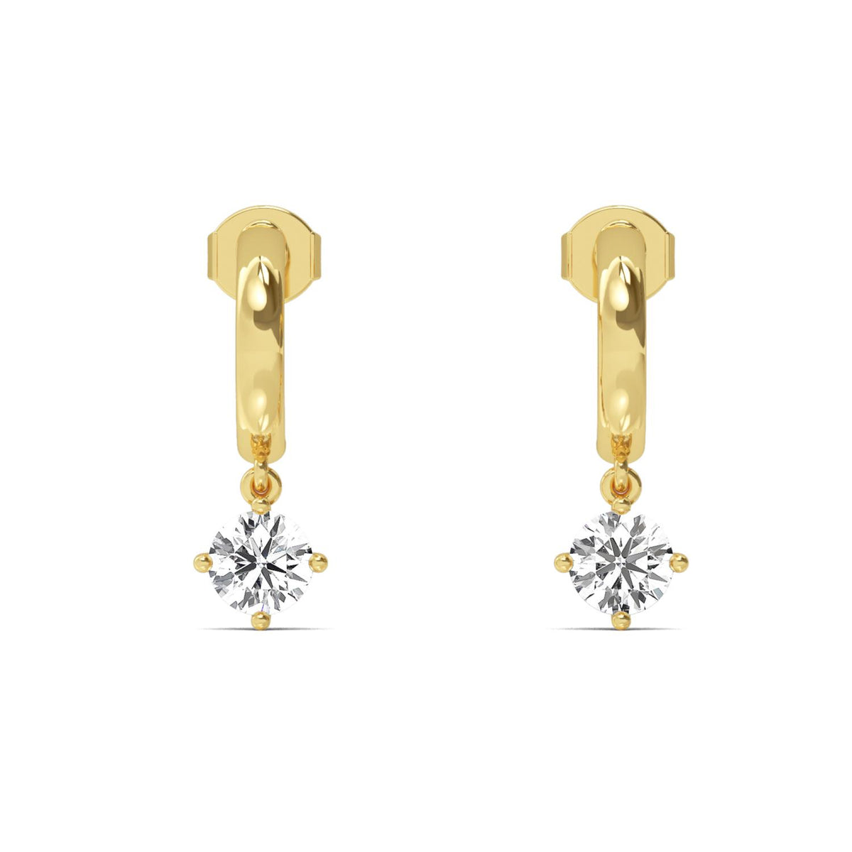 Yellow Gold / 1.40ct Lab Grown Diamond Drop Earrings