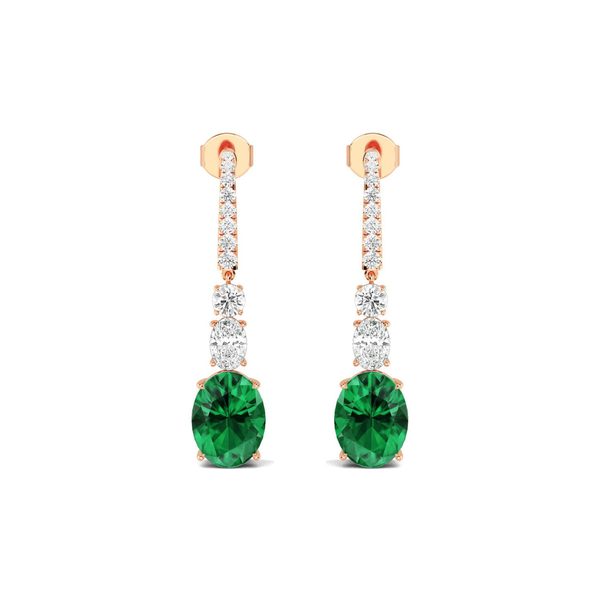 Rose Gold / 10.50ct Lab Grown Diamond Drop Earrings
