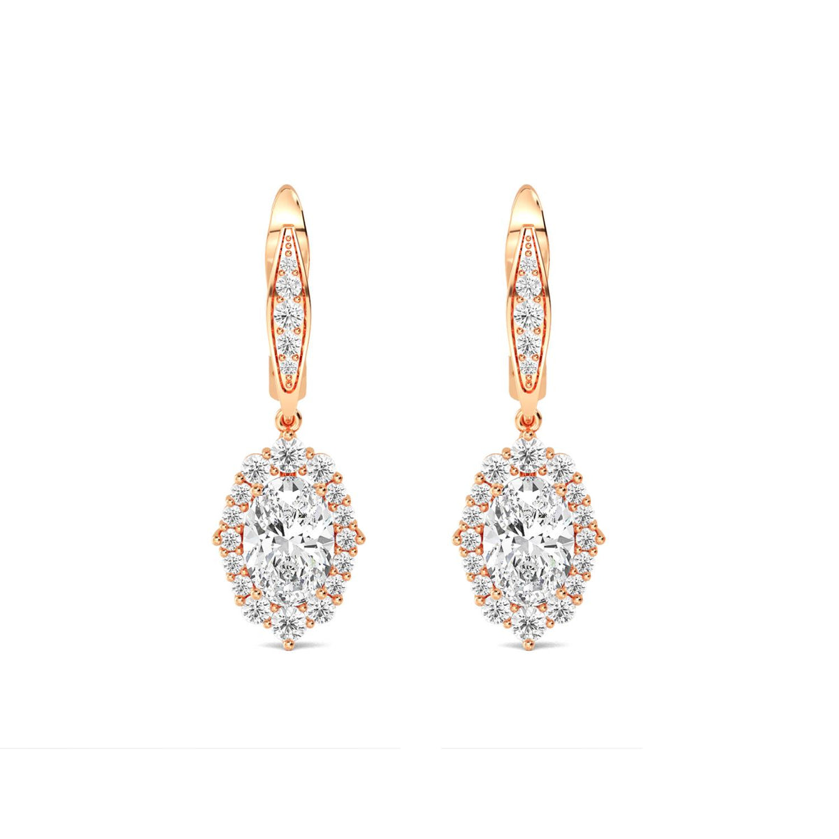 Rose Gold / 2.79ct Lab Grown Diamond Drop Earrings