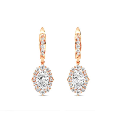 Rose Gold / 2.79ct Lab Grown Diamond Drop Earrings