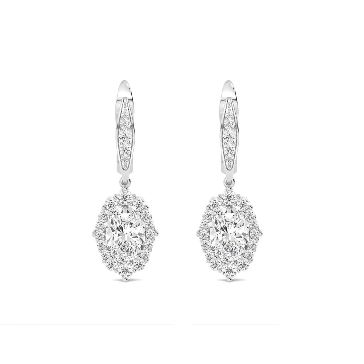 White Gold / 2.79ct Lab Grown Diamond Drop Earrings