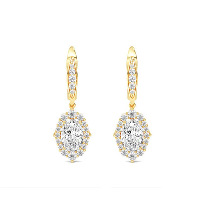 Yellow Gold / 2.79ct Lab Grown Diamond Drop Earrings