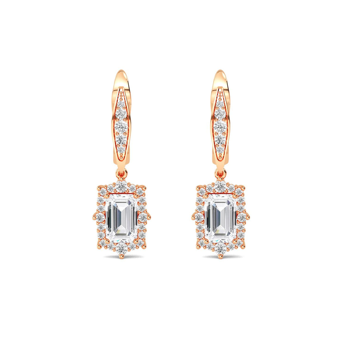 Rose Gold / 2.48ct Lab Grown Diamond Drop Earrings