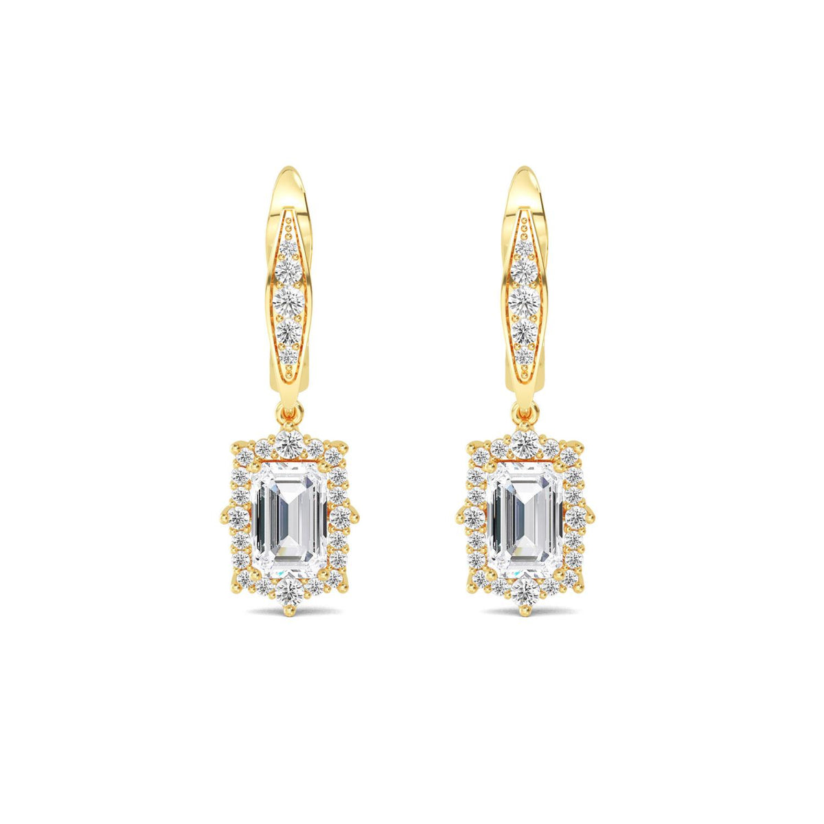 Yellow Gold / 2.48ct Lab Grown Diamond Drop Earrings
