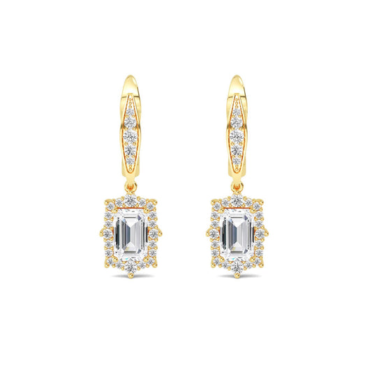 Yellow Gold / 2.48ct Lab Grown Diamond Drop Earrings